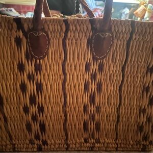 Handcrafted Tan and Brown Woven Tote Bag
